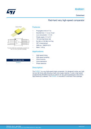 RHR801 datasheet cover page