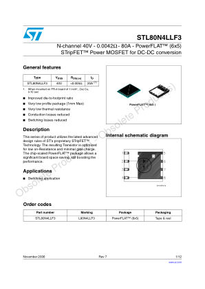 STL80N4LLF3 数据手册首页