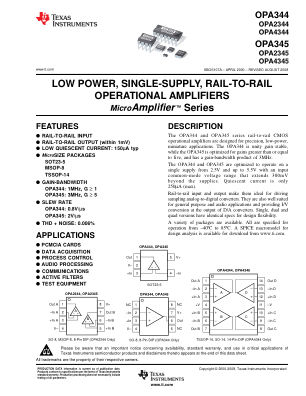 OPA4345 datasheet cover page