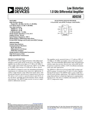 AD8350 数据手册首页