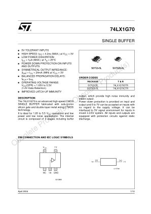 74LX1G70 datasheet cover page