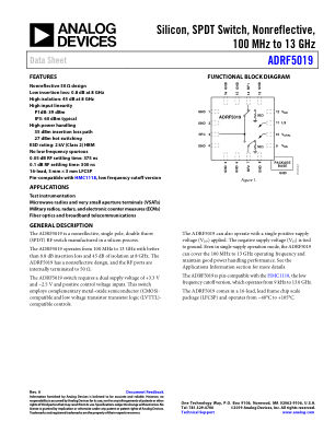 ADRF5019 数据手册首页
