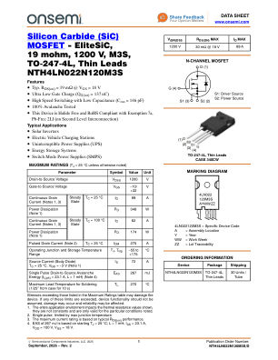 NTH4LN022N120M3S datasheet cover page