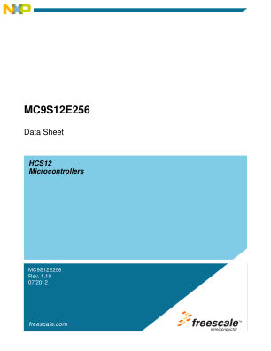 MC9S12E256V1 数据手册首页