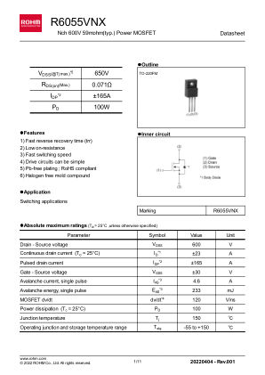R6055VNX datasheet cover page