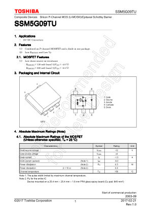 SSM5G09TU 数据手册首页