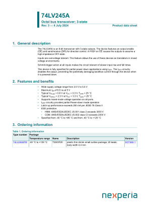 74LV245APWJ datasheet cover page