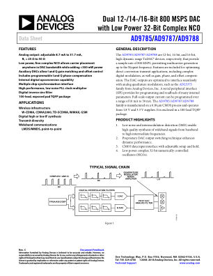 AD9785 数据手册首页