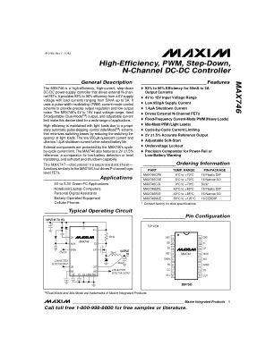 MAX746 数据手册首页