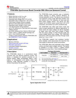 TPS61099 datasheet cover page