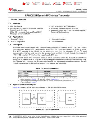RF430CL330H 数据手册首页