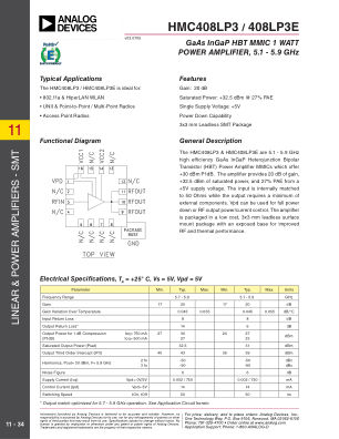 HMC408 datasheet cover page
