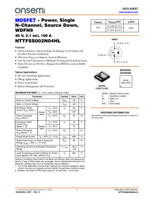 NTTFSS002N04HL datasheet cover page