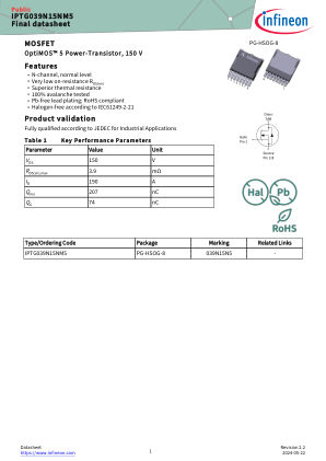 IPTG039N15NM5 datasheet cover page