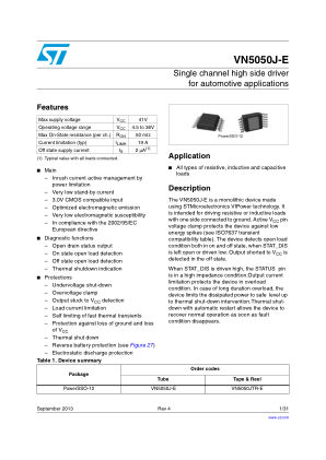 VN5050J-E datasheet cover page
