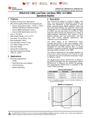 OPA4314-Q1 数据手册首页