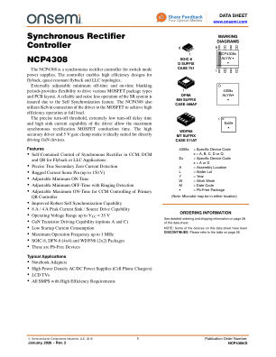 NCP4308 datasheet cover page