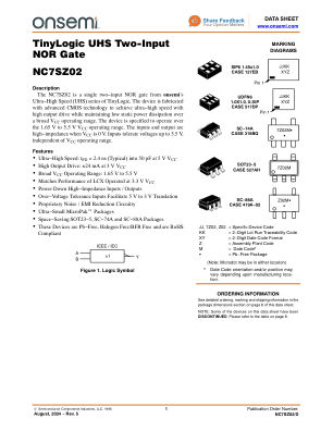 NC7SZ02 数据手册首页