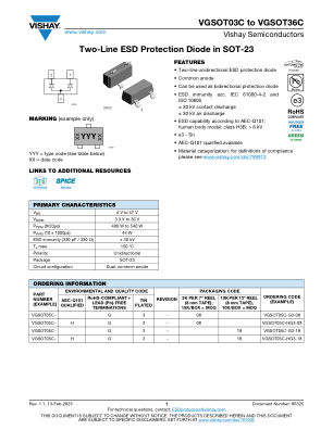 VGSOT03C-VGSOT36C 数据手册首页