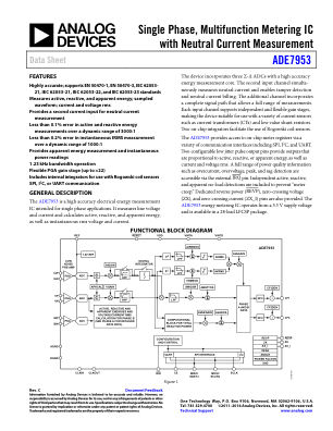ADE7953 数据手册首页