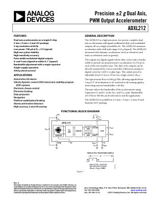ADXL212 datasheet cover page