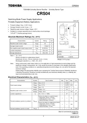 CRS04 datasheet cover page