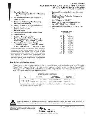 CD74HCT574-EP datasheet cover page