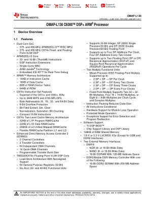 OMAP-L138 数据手册首页