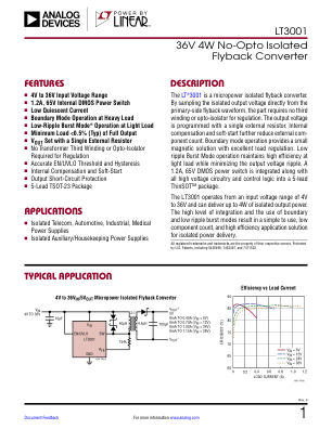 LT3001 datasheet cover page