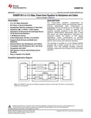 DS80EP100 datasheet cover page
