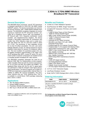 MAX2839 datasheet cover page