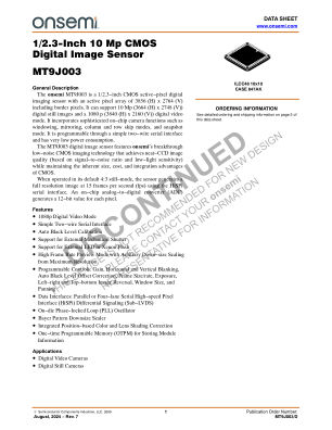 MT9J003 datasheet cover page