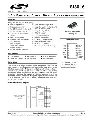 SI3016-F-FSR datasheet cover page
