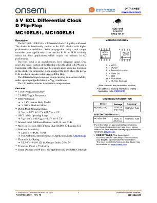 MC10EL51 数据手册首页