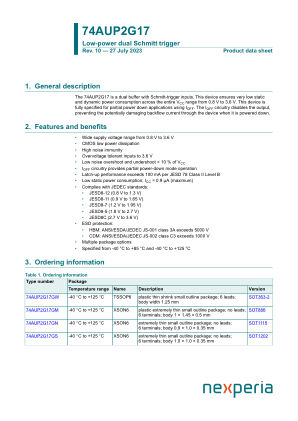 74AUP2G17GW datasheet cover page
