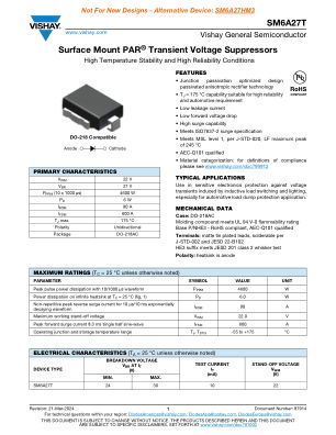 SM6A27T datasheet cover page
