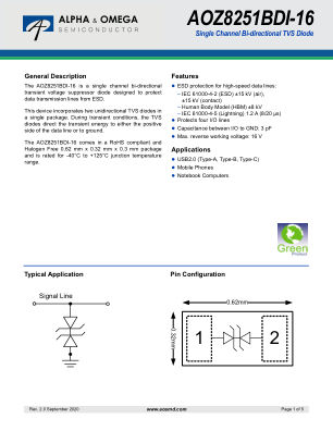 AOZ8251BDI-16 datasheet cover page