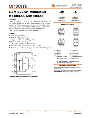 MC10EL58 数据手册首页
