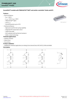 FS100R12N2T7-B15 datasheet cover page