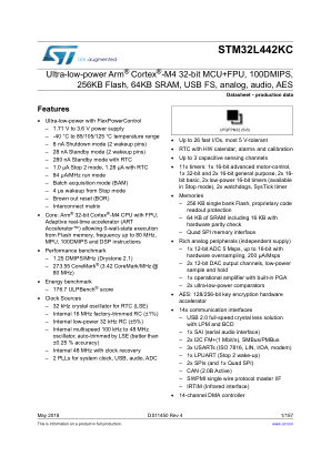 STM32L442KC 数据手册首页