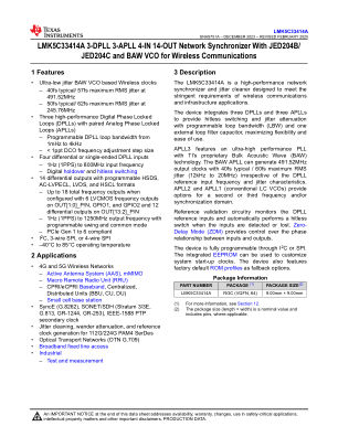 LMK5C33414A datasheet cover page