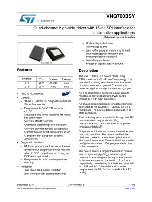 VNQ7003SY datasheet cover page