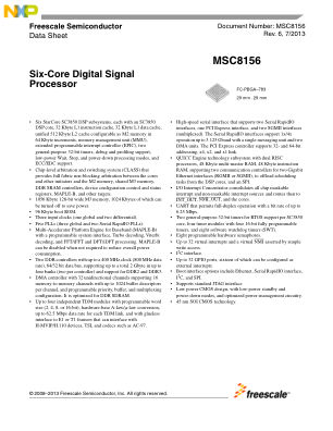 MSC8156 数据手册首页