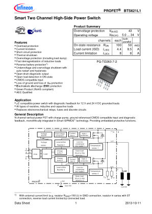 BTS621L1-E3128A datasheet cover page