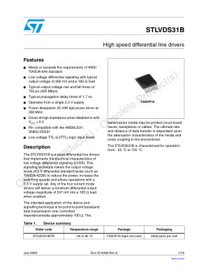 STLVDS31B 数据手册首页