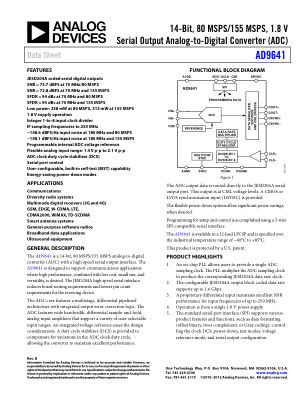 AD9641 datasheet cover page