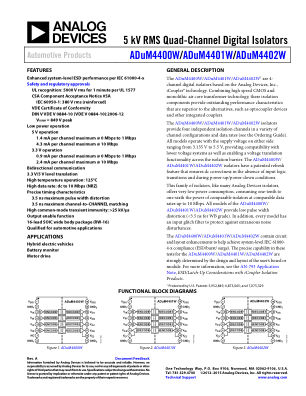 ADUM4400W datasheet cover page