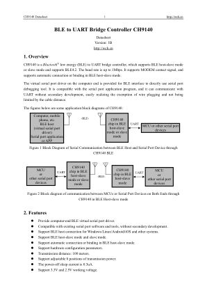 CH9140 datasheet cover page