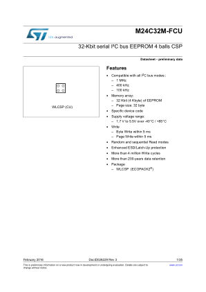 M24C32M-FCU datasheet cover page