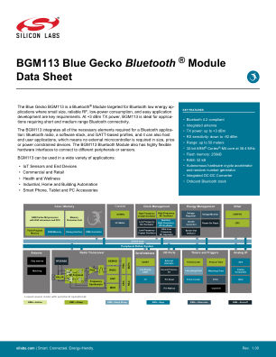 BGM113A256V21 datasheet cover page